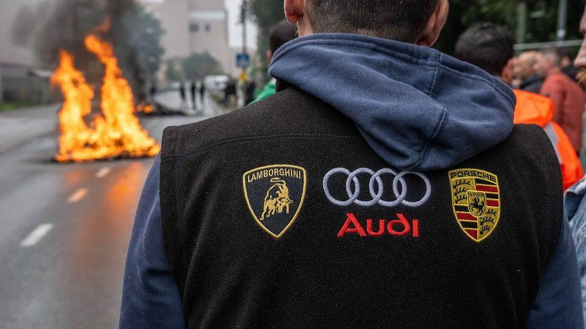 Protestas de trabajadores de Audi en Bruselas